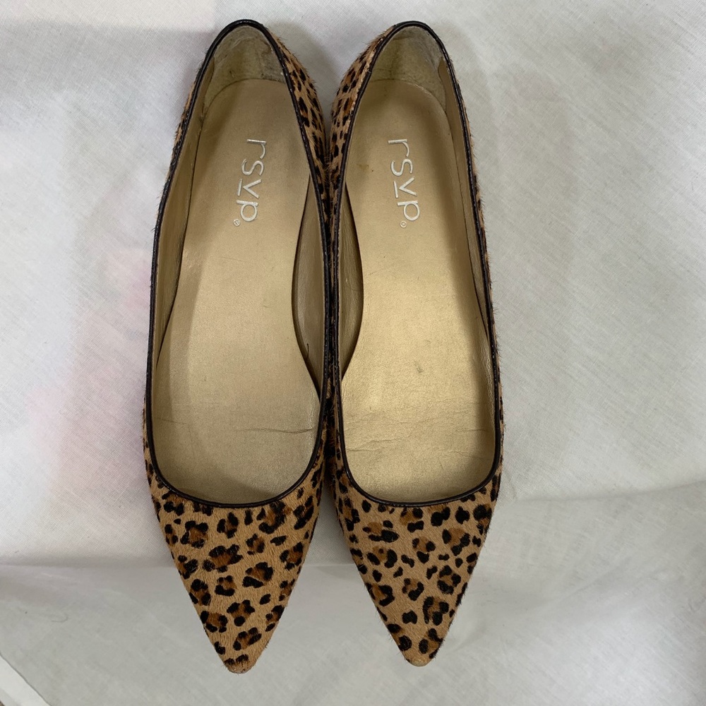 RSVP Leopard Print Pointy Toe Flats 7.5 - Picture 2 of 6